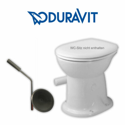 Trockenklosett Duravit Stand-WC Duraplus 0180010000 Klappengarnitur optional