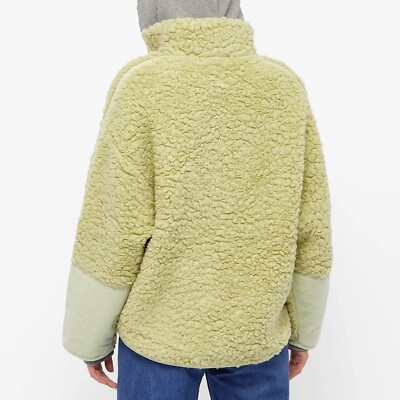 ACNE STUDIOS HALF ZIP POLAR FLEECE PISTACHIO GREEN XS