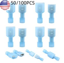 50/100PCS Male Female Insulated Wire Terminal Spade Crimp Connectors 16-14AWG