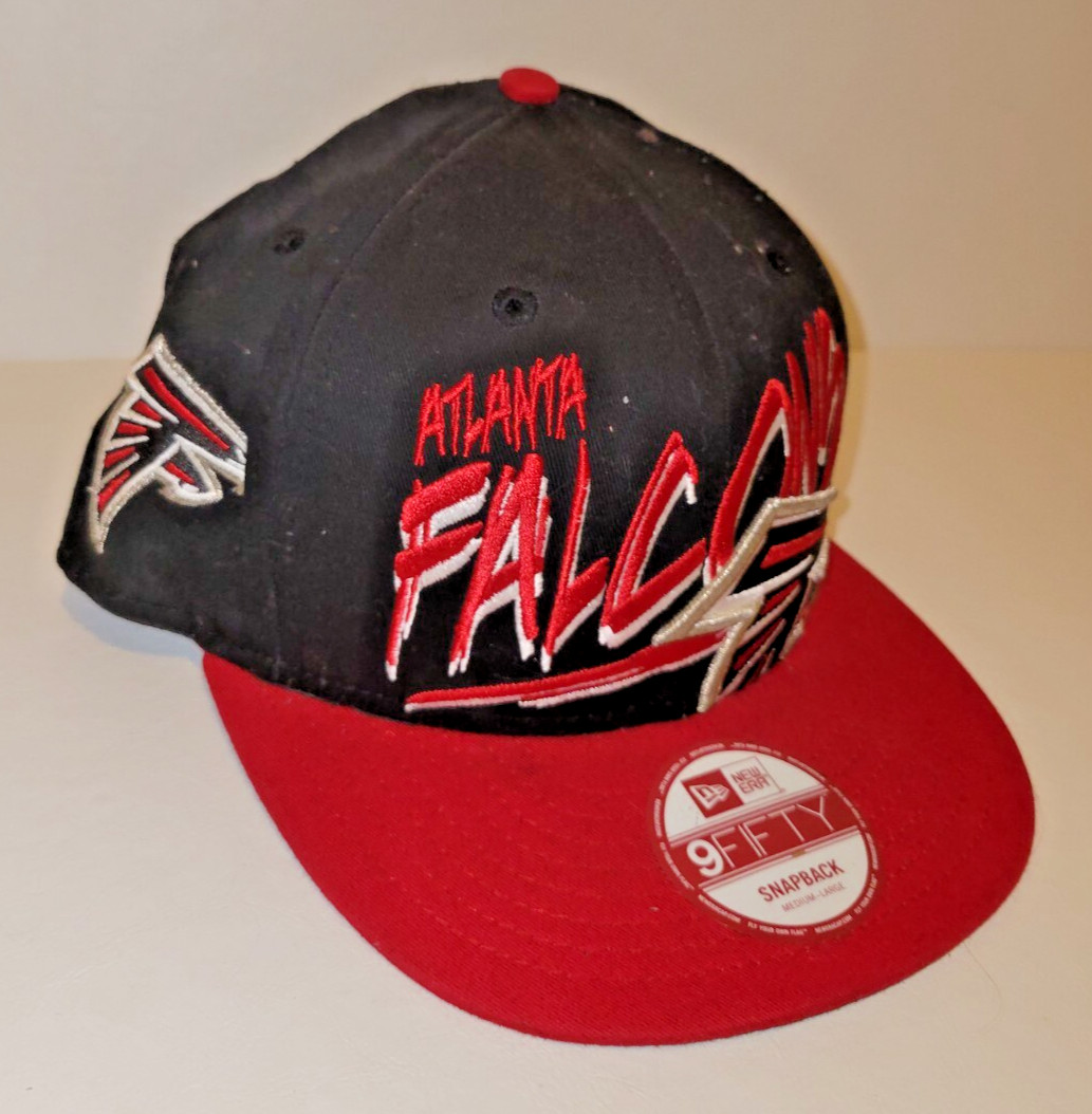New Era 9FIFTY Atlanta Falcons Snapback Cap Black Hat Red letters and Red Brim