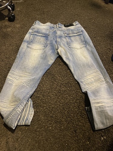 Copper Rivet Pants Adult Men's 38x32 Blue Distressed Slim Fit Jeans🔥🔥 - Picture 2 of 6