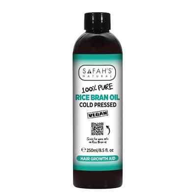 Safah's natürliches kaltgepresstes Reiskleieöl Haarwachstumshilfe UK-Verkäufer 100 - 250 ml