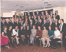 Orig. Photo Peace talk members: Shimon Peres, Yasser Arafat, American delegation
