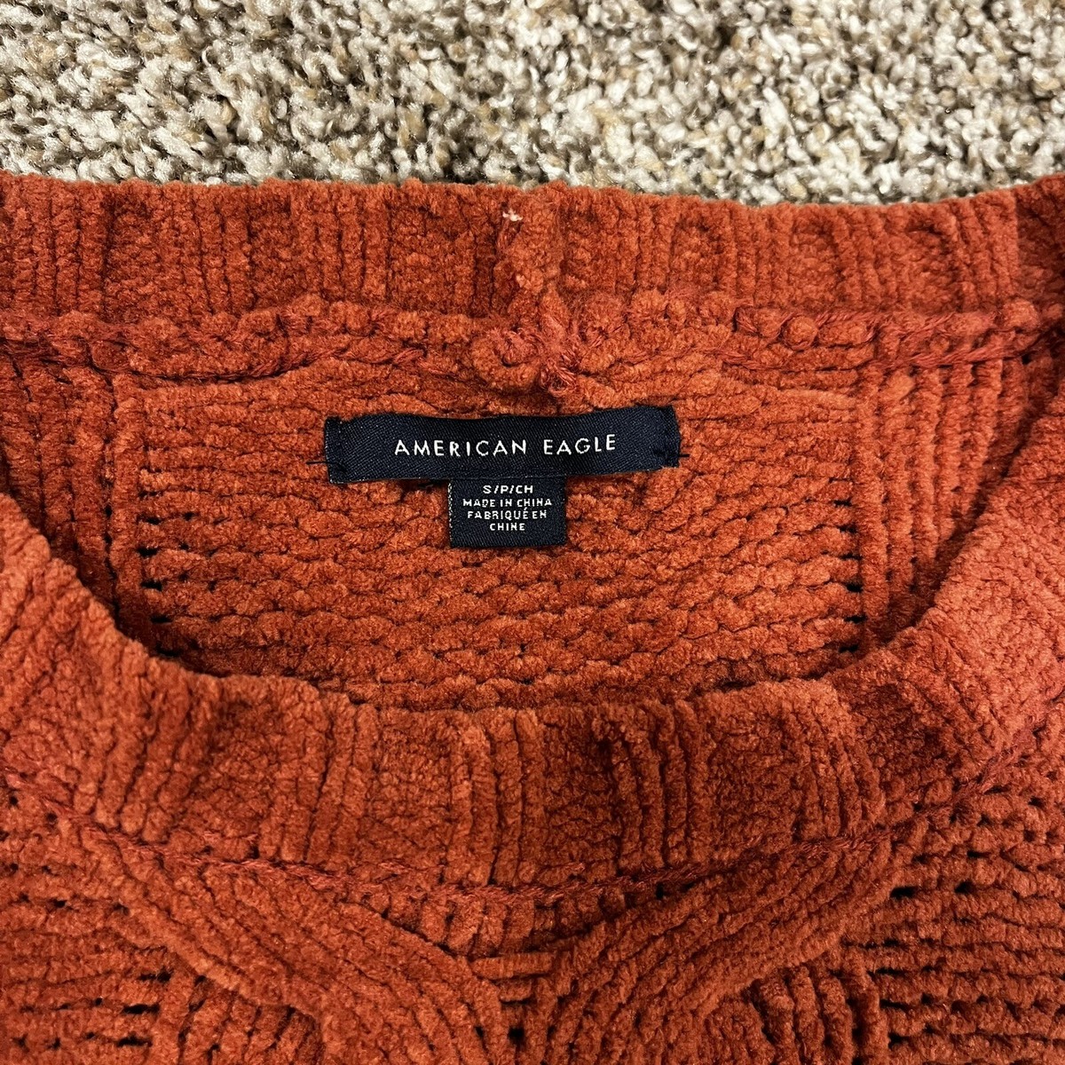 American Eagle Outfitters AE Soft Cable Knit Sweater Chenille Womens Small