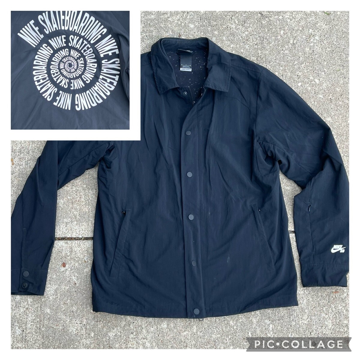 Nike SB Lined Jacket Full Zip Button Flap Cover Nike Nike SB Lined Jacket Full Zip Button Flap Cover Nike