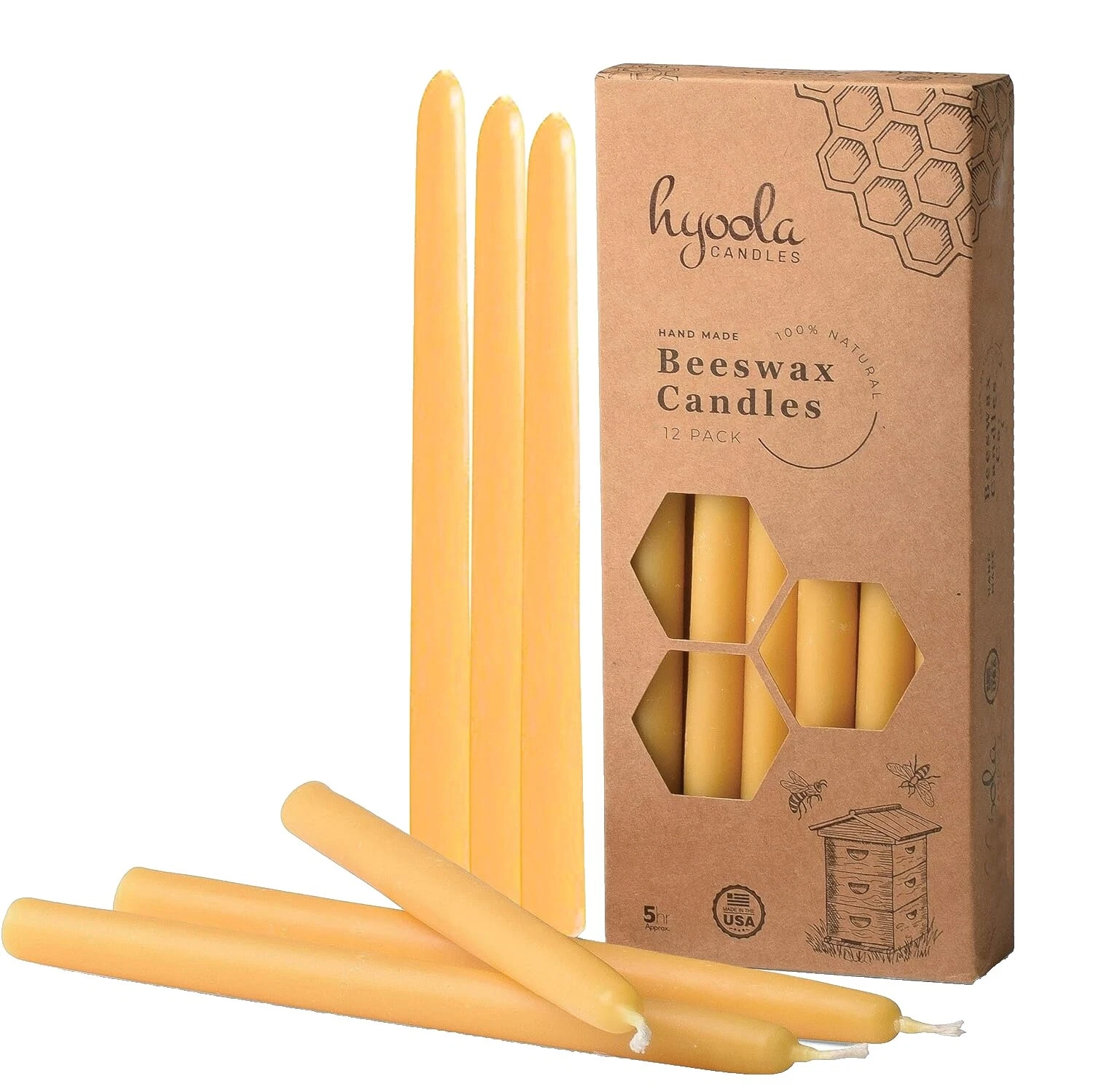 La naturaleza cera de abejas Velas Decoración Sin perfume