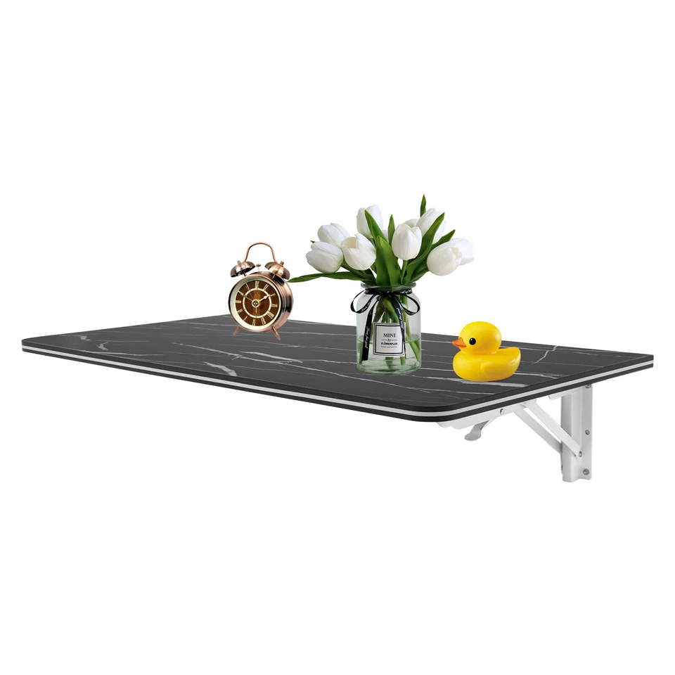 Folding Wall Desk, Wall-mounted Folding Table, Wall Mounted Folding Table Black - Image 2 of 4