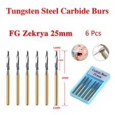 Dental Surgical Zekrya Tungsten Carbide Burs Bone Cutters Finishing FG Bur 25mm