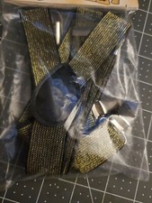Gold black Suspenders Elastic Cosplay Dress Halloween Costume Accessory clown