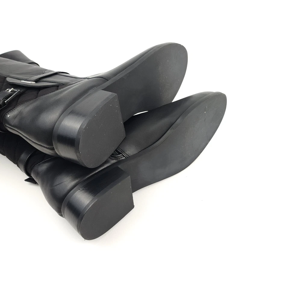 Isaac Mizrahi Live Wide Calf Quilted Leather Riding Boots 9 Wide - Image 4 of 4