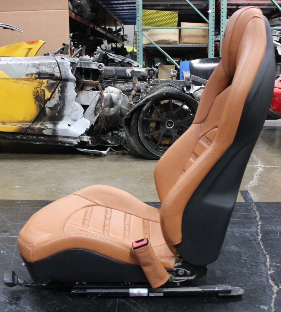 Ferrari F8 Tributo, RH, Front Manual Seat, Dented Leather, Used, P/N 957894