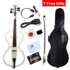 Yinfente Electric Cello 4/4 Metallic White Cello Powerful Sound Cello bow Bag