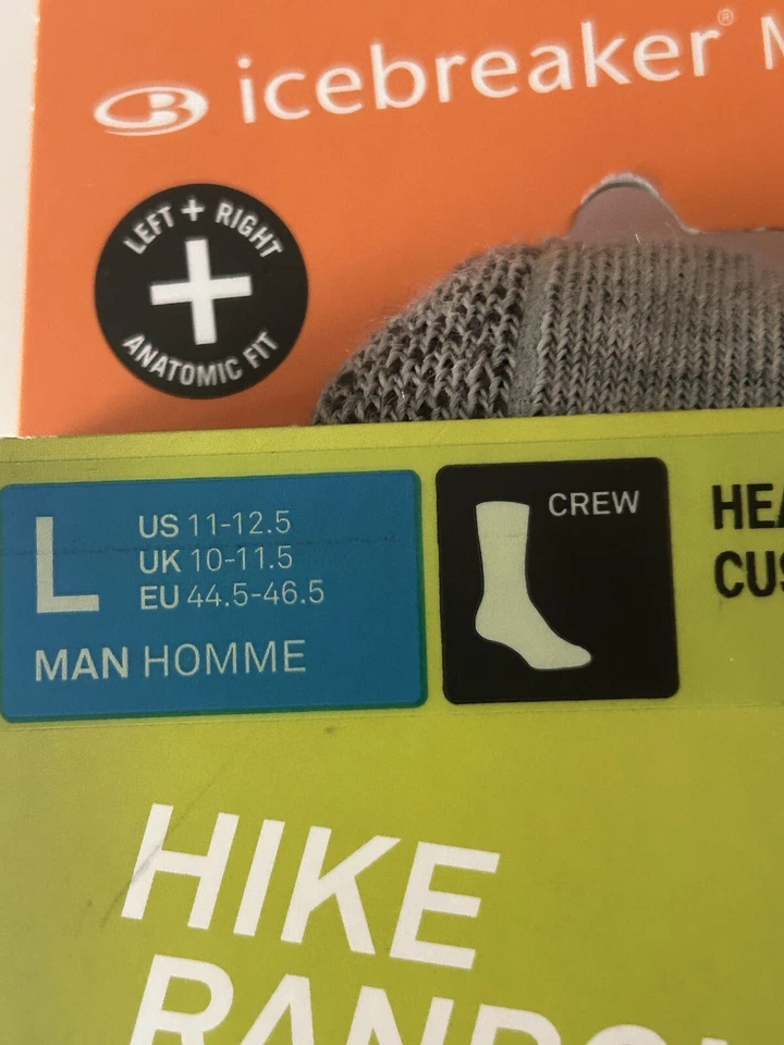 Men’s Icebreaker Merino Hike Crew Large Size Socks - Image 3 of 4