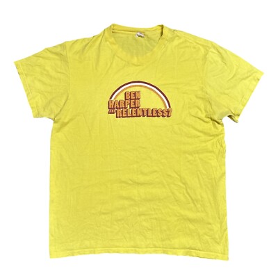Ben Harper & The Relentless7 Relentless 7 Retro Yellow Band T Shirt Mens Large
