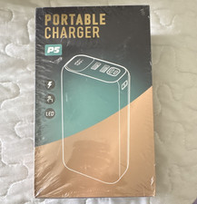 P5 Power Bank Portable Charger 3-Port USB Fast Charge LED Display, Black