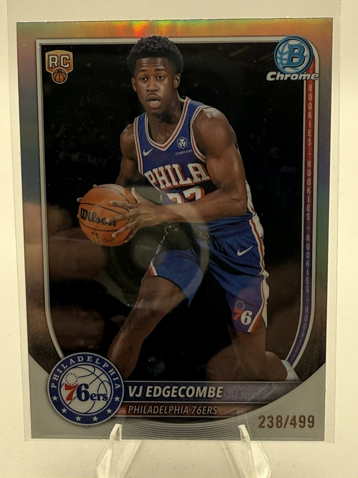 2025 Bowman Chrome Refractor /499 VJ Edgecombe #BCV-3 76ers NBA