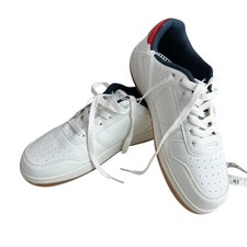 NWT Nautica Kids White Red Blue Lace Up Sneakers Shoes Youth Size 5