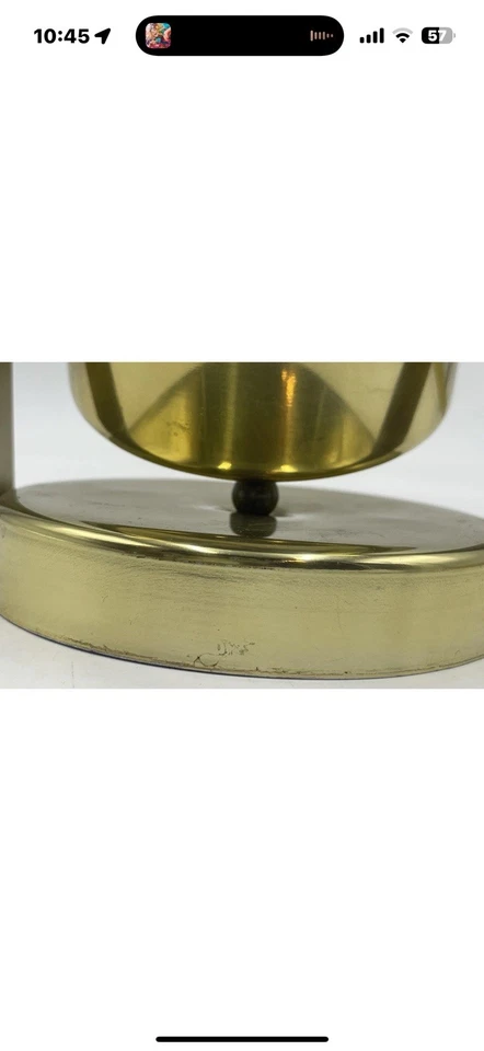 Soporte para carrito de botellas de vino inclinable vintage minimalista de latón aluminio moderno de los años 80 Foto 4 de 4