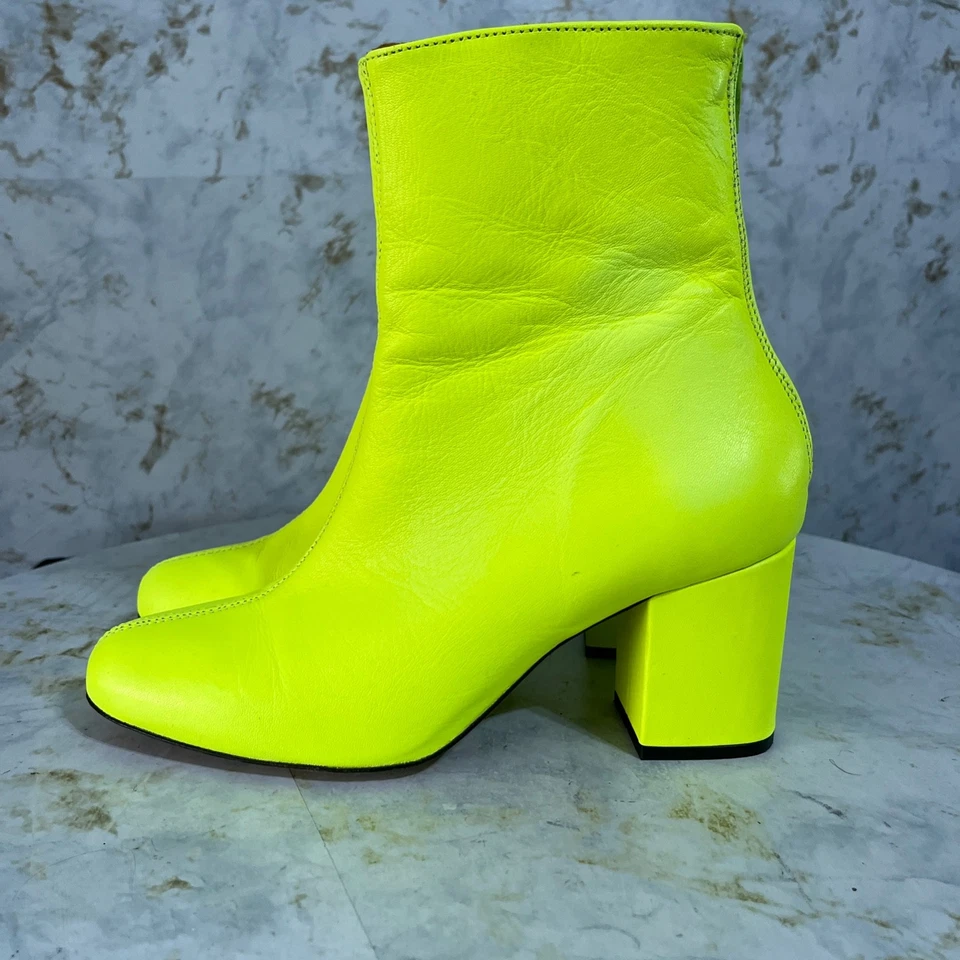 Free People 40 女式 9.5M 码鞋绿色皮革拉链时尚踝靴 — 第 4/4 张图片