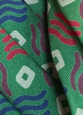 Jason Roberts 100% Silk Necktie Green Burgundy Pewter Blue Made in USA