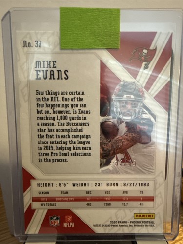 2020 phoenix mike evans #37 blue /35 rare 1/1 only on ebay - Picture 2 of 3