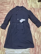 Defense Logistics Agency Garrison Collection Military Trench Coat Size 42L BLACK