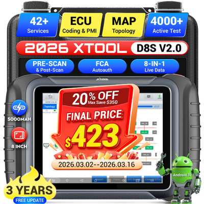 XTOOL D8S Bidirectional Scanner Tool Topology Map Key Programmer IMMO 42+ Resets