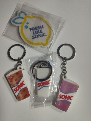 Sonic Drive-In Keychains, 3 pk +Scenty, Collectible Rare, Lemonade/Drink Theme
