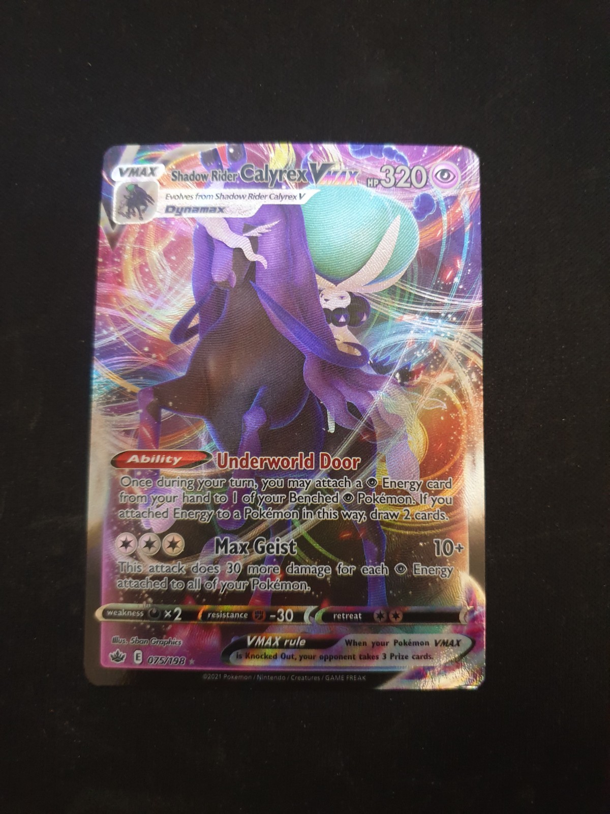 Pokemon TCG Shadow Rider Calyrex VMAX - 75/198 - Chilling Reign - NM