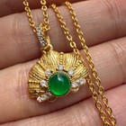 925 Sterling Silver Necklace 4mm Natural Emerald Zircon Flower 14K Gold Plated — photo 10