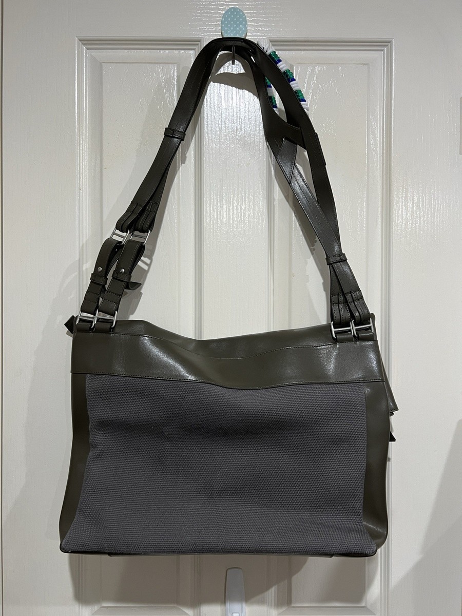 Kiko Kostadinov Jarocka Crossbody Messenger Bag Grey Khaki