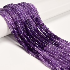 Gradient Natural Amethyst Faceted Cube Beads Size 4mm 15.5'' Strand