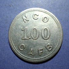 NCO Columbus Air Force Base "Good For" $1.00 Aluminum Token  XF