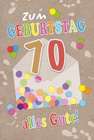 70. Geburtstag Karte Mit Briefumschlag Konfetti, Briefumschlag
