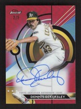 2023 Finest #FA-DE Dennis Eckersley Autographs Red Refractor #/5 Auto Athletics