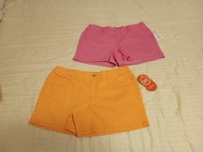 Wonder Nation Girls Core Denim Shorts Sz XL 14-16 Orange Pink Casual Lot Of 2
