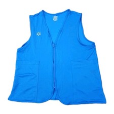 Walmart Employee Vest Adult Womens Large Blue Full Zip Associate Uniform