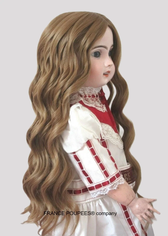 Perruque Jumeau® poupée ancienne Française, Allemande XIXème-Tête38/40cm (15") - Photo 4/4