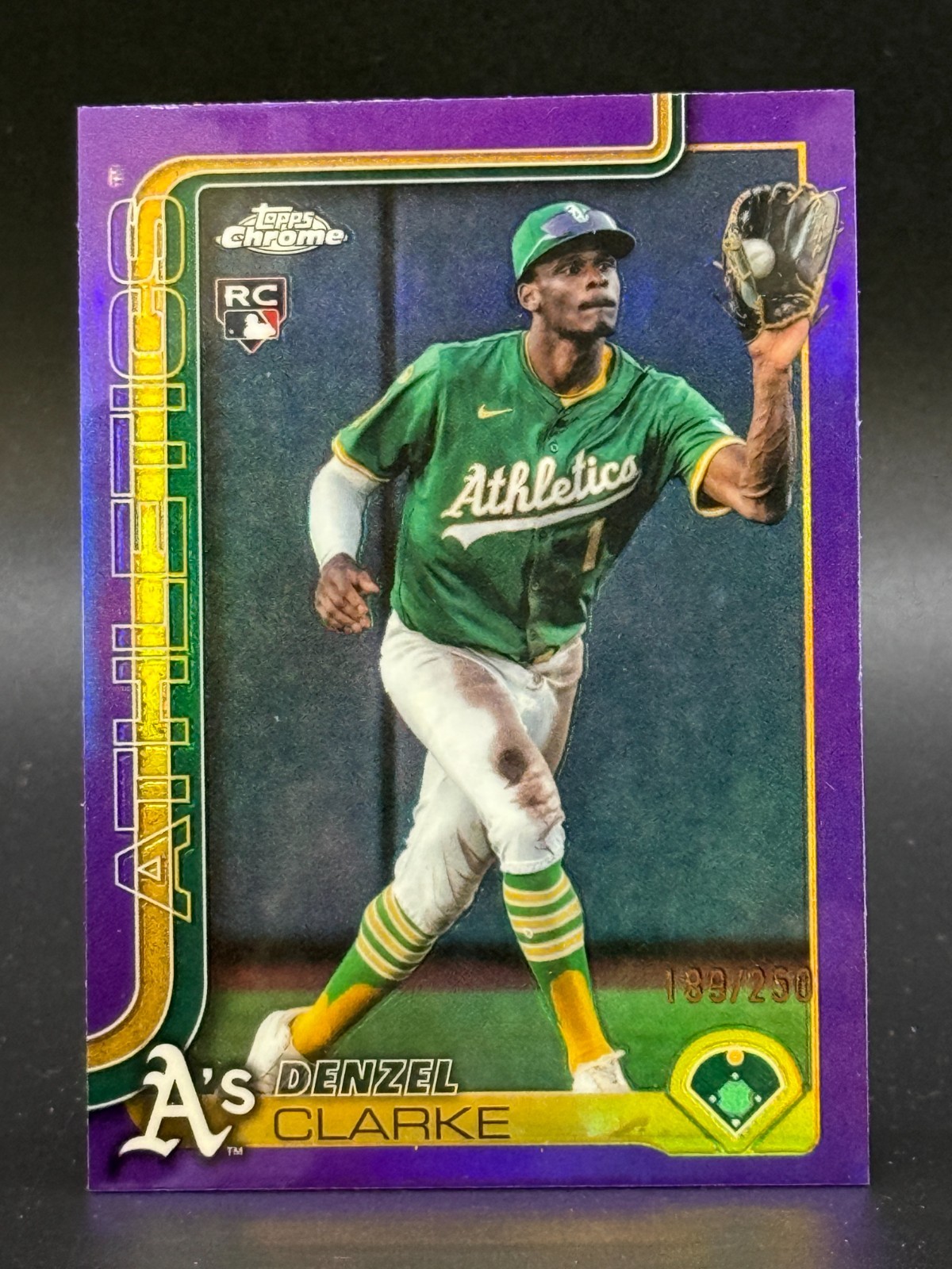 2025 Topps Chrome Update #USC15 Denzel Clarke Athletics RC Purple /250