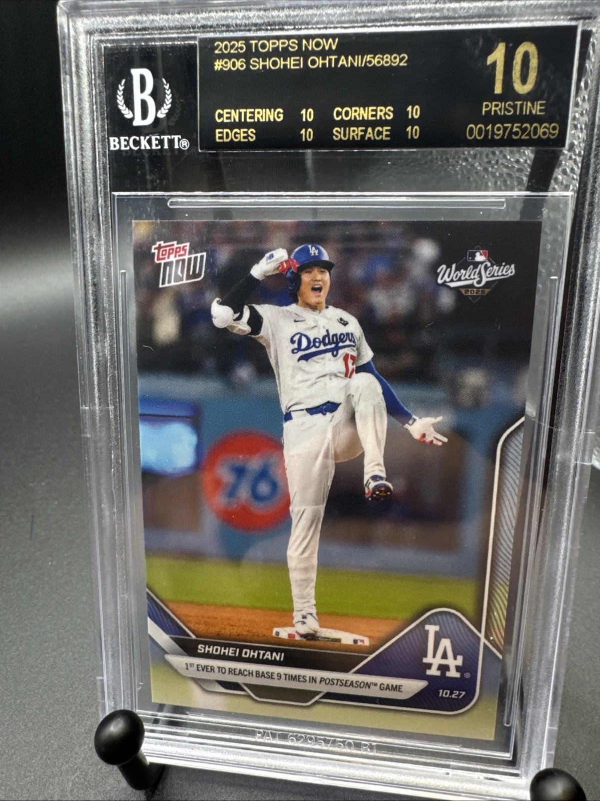 SHOHEI OHTANI 2025 TOPPS NOW #906 BGS PRISTINE PERFECT 10 BLACK LABEL GRADED