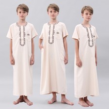 Boys Kids Long Loose Robe Causal Dishdasha Abaya Thobe Thoub Jubba Clothes Saudi