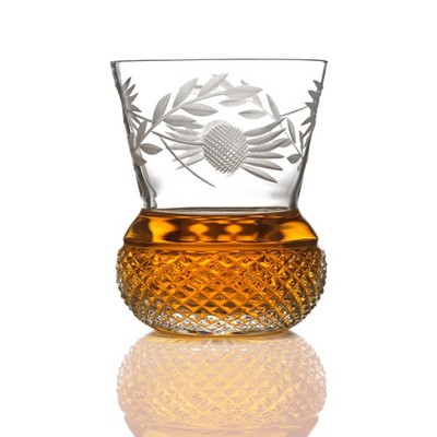 Flower of Scotland - Handgefertigter Kristallglas Whisky Tumbler in Form einer D