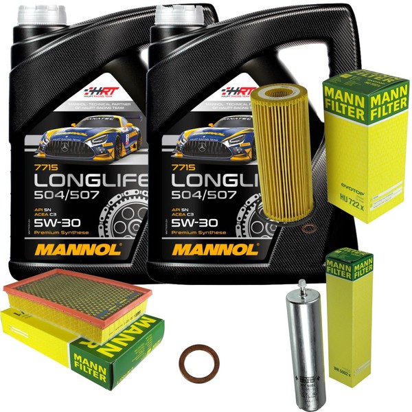 Mann Inspektionspaket 10L Mannol Longlife 504/507 5W-30 FüR BMW E65 E66 E67 745D-image