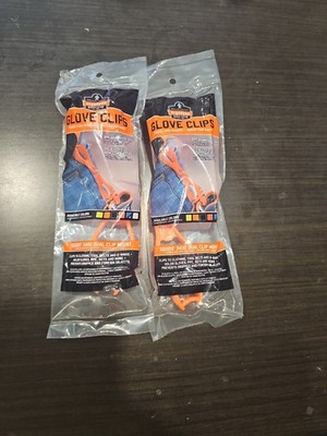 Lot of 2 Ergodyne Squids 3400 Grabber Dual Clip Hi Viz Orange 19118 Genuine OEM