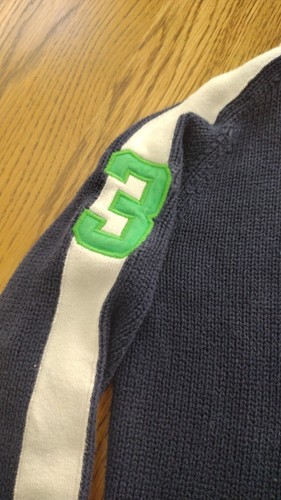 Ralph Lauren Polo Big Pony Full Zip Mock Neck Cardigan Sweater Boys Size 5 Navy - Picture 3 of 6