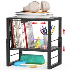 Black Locker Organizer Shelf Adjustable Width Height Stackable Metal Bin