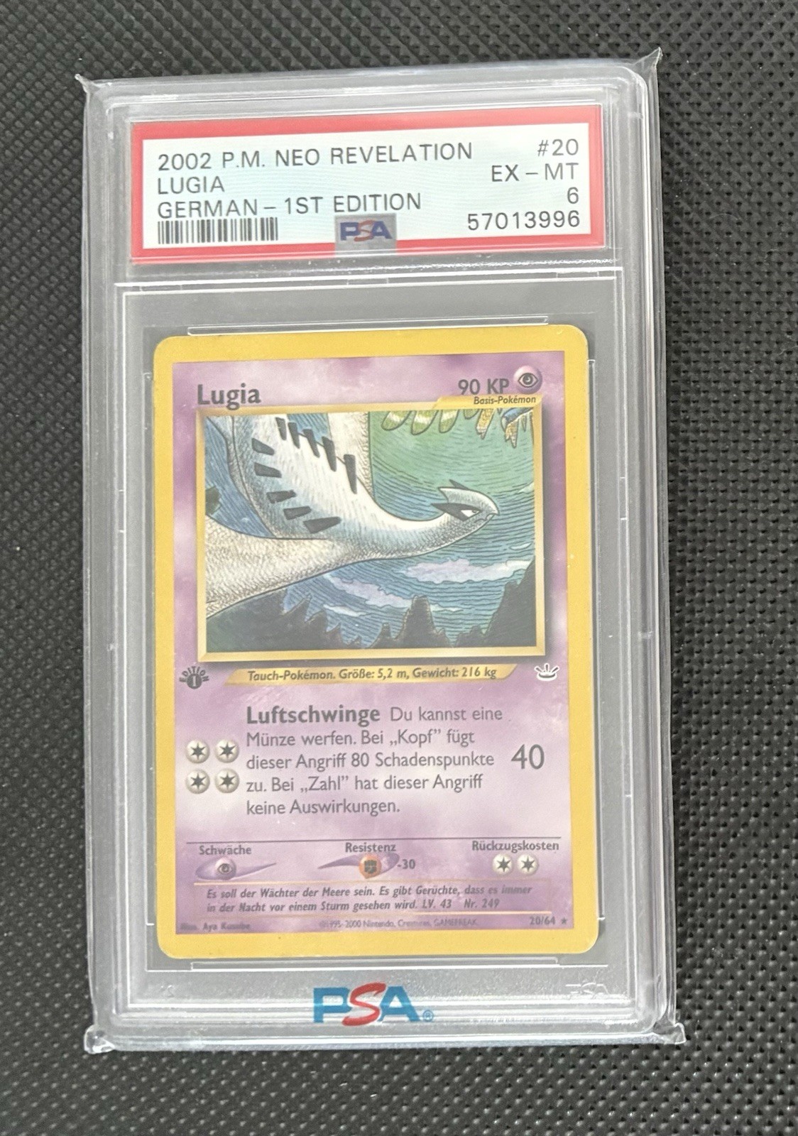 2002 Pokémon Neo Revelation Lugia 1st Edition German #20/64 PSA 6