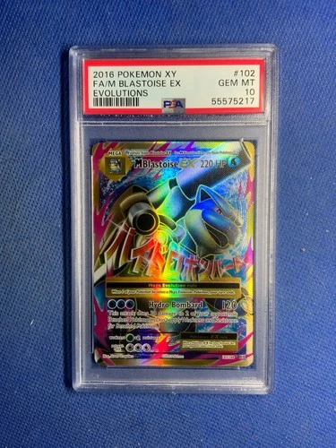 2016 POKEMON XY EVOLUTIONS #102 FULL ART/M BLASTOISE EX PSA 10
