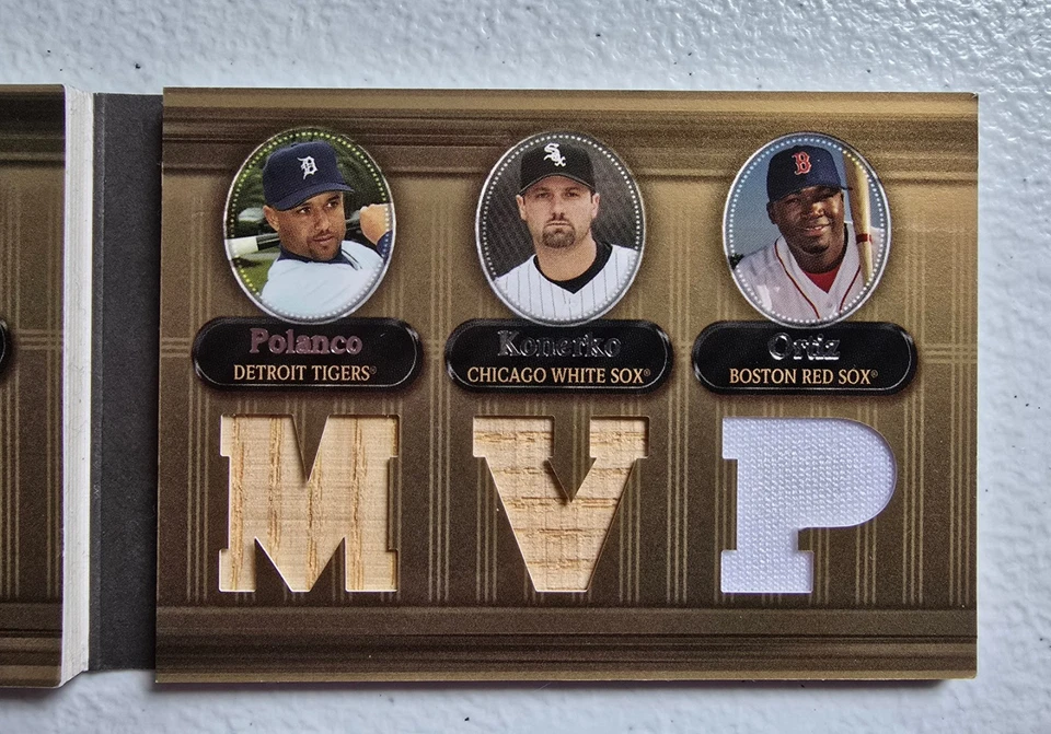 Folleto de reliquias combo doble Topps Triple Threads 2007 8/9 David Ortiz Pujols Jugador Más Valioso Foto 3 de 4