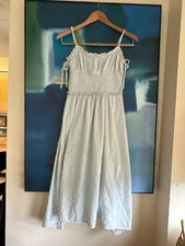 Urban Outfitters Smocked Tie-Shoulder Gauze Midi Dress, Size M